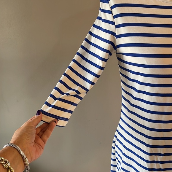 SAINT JAMES PROPRIANO dress striped nautical relaxed fit royal wht anti-UV Small - Picture 6 of 13